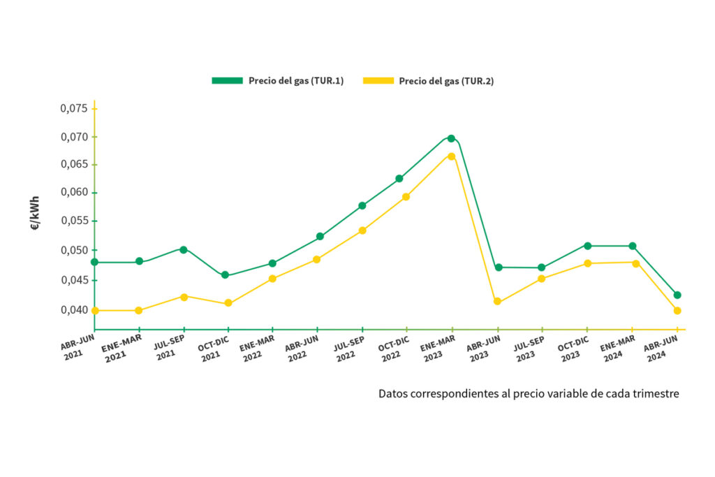 GRAFICO PRECIOGAS 1024x683 - Precio del gas natural: evolución en España y coste en 2024